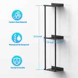 Liuoud Towel Rack for Bathroom, Wall Mounted Vertical Rolled Towel Storage Organizer Holder with Shelf, Holds Up 6 Large Bath Sheets, Black Liuoud