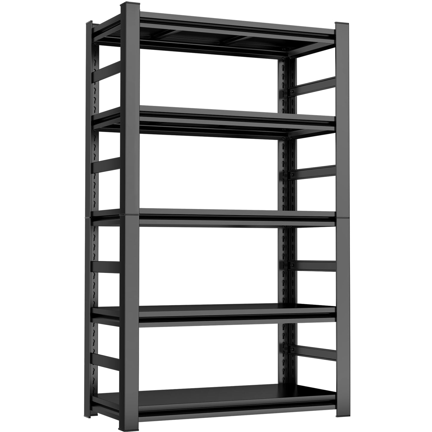 PRESTELION 72" H|35" W All-Metal Garage Shelving-Easy Assembly 5-Tier Shelving Unit|Heavy Duty Adjustable Shelf for Industrial,Warehouse,Basement,Black