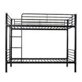 AEMSOFK Bunk Bed Twin Over Twin, Metal Bunk Bed Frame, Metal Bunkbeds with Built-in Ladder, High Guardrail and Metal Slats, No Box Spring Needed, Space Saving, Noise Free (Black) AEMSOFK
