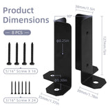 Cskunxia 8Pcs Adjustable Post Base Bracket Fit 1.5x1.5, 2x2, 2x4, 4x4 Post Deck Post Anchor Base Brackets Adjustable Wood Fence Pergola Brackets for Railing Mailbox Deck Cskunxia