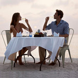 FDW Metal Dining Chairs Set of 4 Patio Chairs Furniture Indoor Outdoor Chairs Kitchen Metal Chairs Stackable Chair Tolix Side Bar Chairs Wooden Seat 18 Inch Seat Height Restaurant Chair FDW