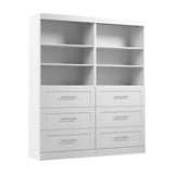 Bestar Wardrobe Closet Organizer System 72-inch with Drawers for Bedroom, Entryway, Pur Collection, Modern, White Bestar
