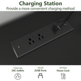 Gyfimoie 6 Drawer Dresser with Power Outlet, Black Dresser with LED Light, Modern Chest of Drawers for Closet, Double Wide Drawer Organizer Cabinet for Bedroom, Living Room, Entryway, Hallway (Black) Gyfimoie