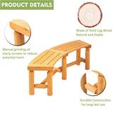 FORTUNO Outdoor Wooden Curved Backless Porch Bench Rustic Style Cedar/Fir Wood Log Fire Pit Bench for Patio Garden Deck and Backyard, 40"-54.7" W×13" D×16.5" H, Brown FORTUNO