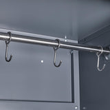 NICEGDLT Broom Closet, Broom Closet Storage Cabinets with Lock, 65" Metal Garage Organization Cabinet, Cleaning Supply Utility Storage Cabinet with Pegboard & Shelves for Laundry Room,Workshop NICEGDLT