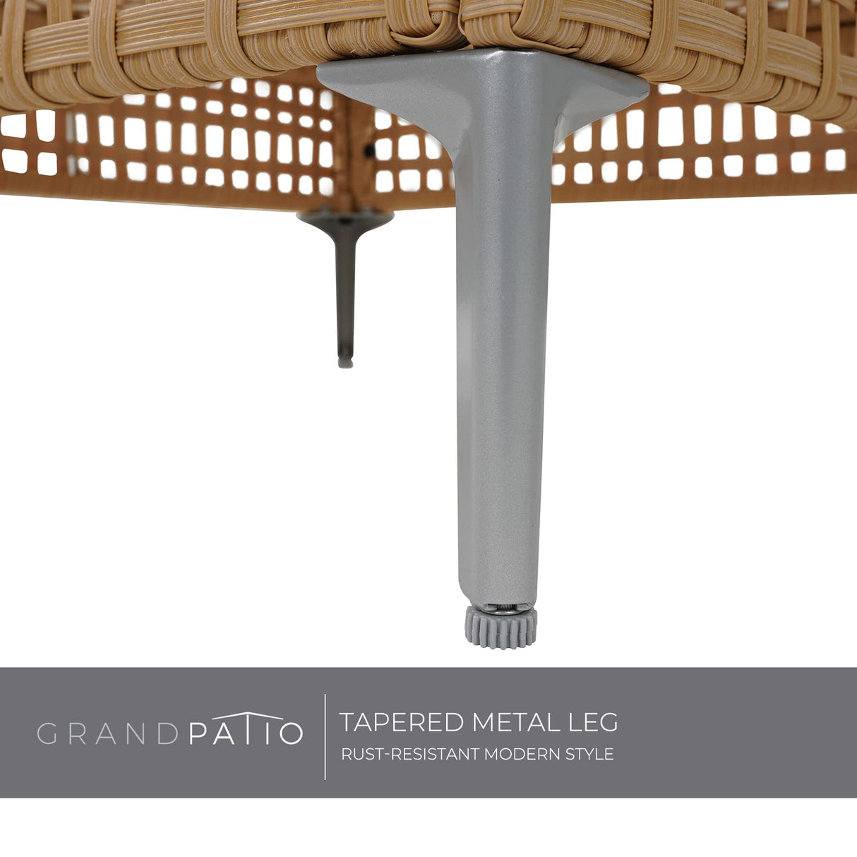 Grand patio 5-Piece Wicker Patio Furniture Set, Boho Outdoor Sectional Sofa with Water Resistant Thick Cushions Coffee Table, Beige Grand patio