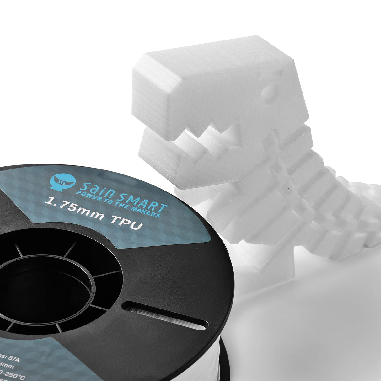 SainSmart 87A TPU Filament 1.75mm Flexible TPU 3D Printer Filament 1kg Spool, Natural SainSmart