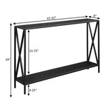 Convenience Concepts Tucson Console Table 47.25" - Modern Sofa Table with Storage Shelf, Entryway Hall Table for Living Room, Black Convenience Concepts