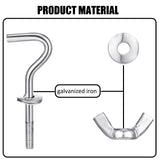 Therwen 8 Pcs Hammock Hardware Kit Heavy Duty Hammock Stand Hook Replacement Thread Hand Knob for Swing Chair Patio Umbrella Base Garden(Silver) Therwen