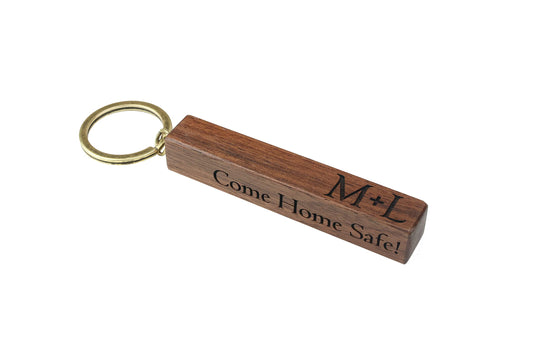 Custom Engraved Wooden Bar Keychain Personalized - WoodArtSupply