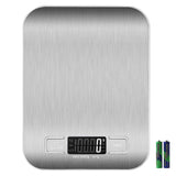 Food Scale with USB Rechargeable, 11lb Digital Kitchen Scale Weight Grams and oz for Baking Cooking, Stainless Steel and Tempered Glass Waterproof Body, 1g/0.1oz Precise Graduation AiScrofa