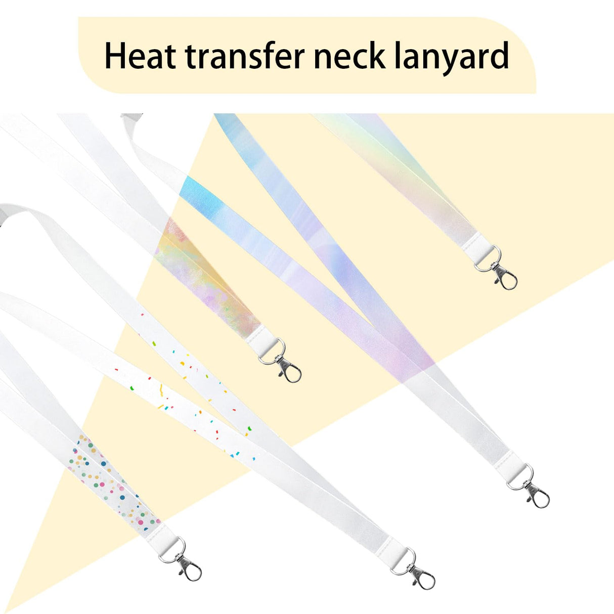 YOUKE OLA 100 Pack Sublimation Lanyards Blank Bulk White Sublimation Lanyards with Detachable Buckles Neck Lanyards Heat Transfer Lanyard for ID Badge Holder Keychain as Christmas Gifts 2.0 YOUKE OLA