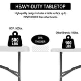 ONUUNPY 6ft Heavy Duty Portable Folding Table - Plastic Dining Table Indoor/Outdoor White Plastic Table for Parties, BBQs, and Camping ONUUNPY
