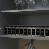 Churboro 66 Spice Jars with 547 Labels- Glass Spice Jars with Black Metal Caps, 4oz Empty Spice Containers with Shaker Lids, Funnel, Chalk Pen, Square Seasoning Bottles for Spice Rack, Drawer, Cabinet Churboro