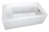 PROFLO PFS6032LSKWH PROFLO PFS6032LSK Hillsboro 60" x 32" Three Wall Alcove Acrylic Soaking Tub with Left Drain and Overflow ProFlo