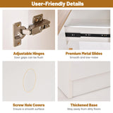 LOKO 71” Tall Kitchen Hutch Storage Cabinet, Freestanding Buffet Cupboard with Outlets & USB Ports, 3-Position Adjustable Shelves, Modern Pantry Cabinet with Microwave Stand for Dining Room, White LOKO