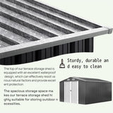 10x14 FT Outdoor Storage Shed with Reinforced Frame, Lockable Tool Shed for Backyard and Garden, All-Weather Metal Structure in Grey (Grey, 10x14 FT) Generic