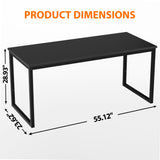 ZenStyle Computer Desk 55" Large Office Desk Computer Table Laptop PC Simple Study Writing Desk for Home Office, Black ZenStyle