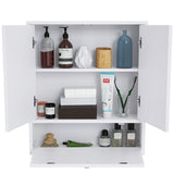 Elegant White Wall-Mounted Bathroom Mirror Cabinet with Adjustable Shelves Tangkula