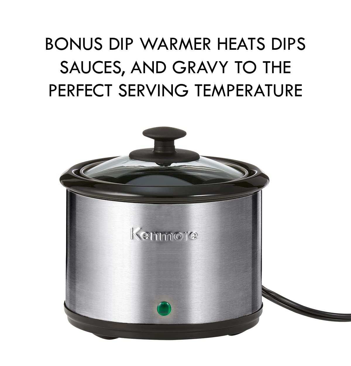Kenmore 7 Quart Slow Cooker Programmable Kitchen Appliance Dipper Sauce-Warmer Stainless Steel Digital Display One-Touch Controls Braise Simmer Sous Vide Stew Soup Chili Curry Black and Silver Koolatron