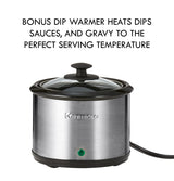 Kenmore 7 Quart Slow Cooker Programmable Kitchen Appliance Dipper Sauce-Warmer Stainless Steel Digital Display One-Touch Controls Braise Simmer Sous Vide Stew Soup Chili Curry Black and Silver Koolatron