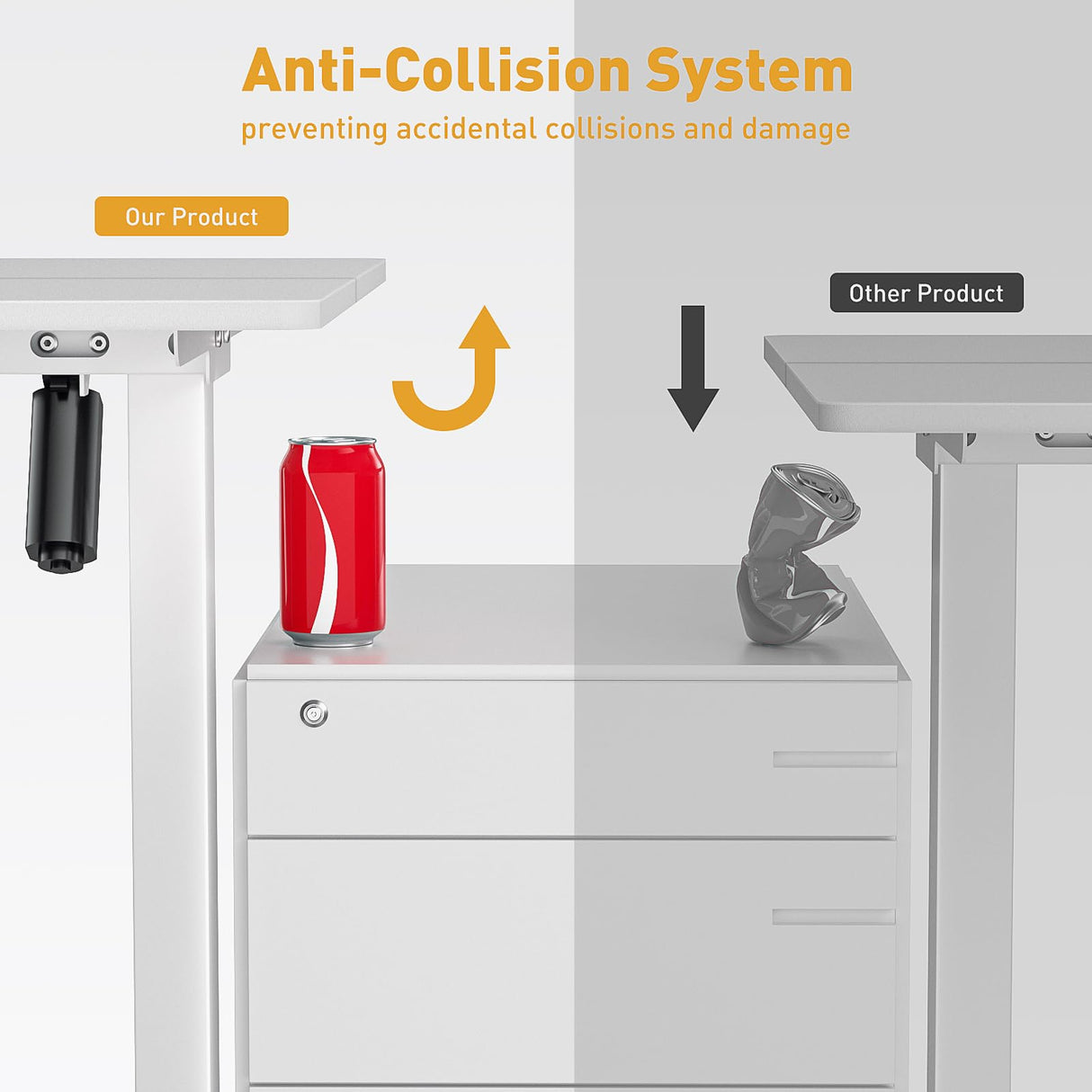 VVENACE 63 x 28 Inch Electric Standing Desk Adjustable Height,Sit Stand Up Desk with Wheels,Home Office,Rising Desk,Computer Workstation, Gaming Work (Spliced Desktop,White) VVENACE