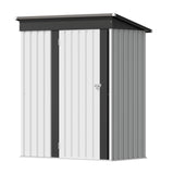 Flamaker Storage Shed Waterproof Metal Garden Shed with Lockable Door Utility Tool Shed Outdoor Storage for Backyard, Patio and Lawn (5 x 3 FT, White) Flamaker