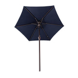 FLAME&SHADE 7.5 ft Outdoor Market Patio Table Umbrella with Tilt, Navy Blue FLAME&SHADE