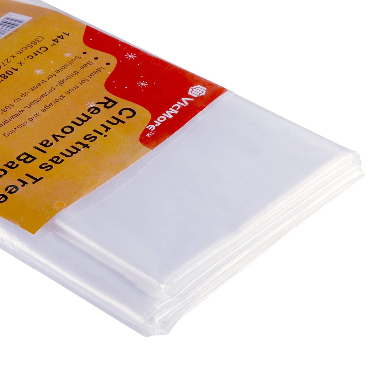VICMORE Clear Christmas Tree Removal Bag 144-Inch Circumference by 108-Inch Tall Christmas Tree Storage Bag Tree Disposal Bag Suitable for Trees up to 9 Feet Tall VICMORE