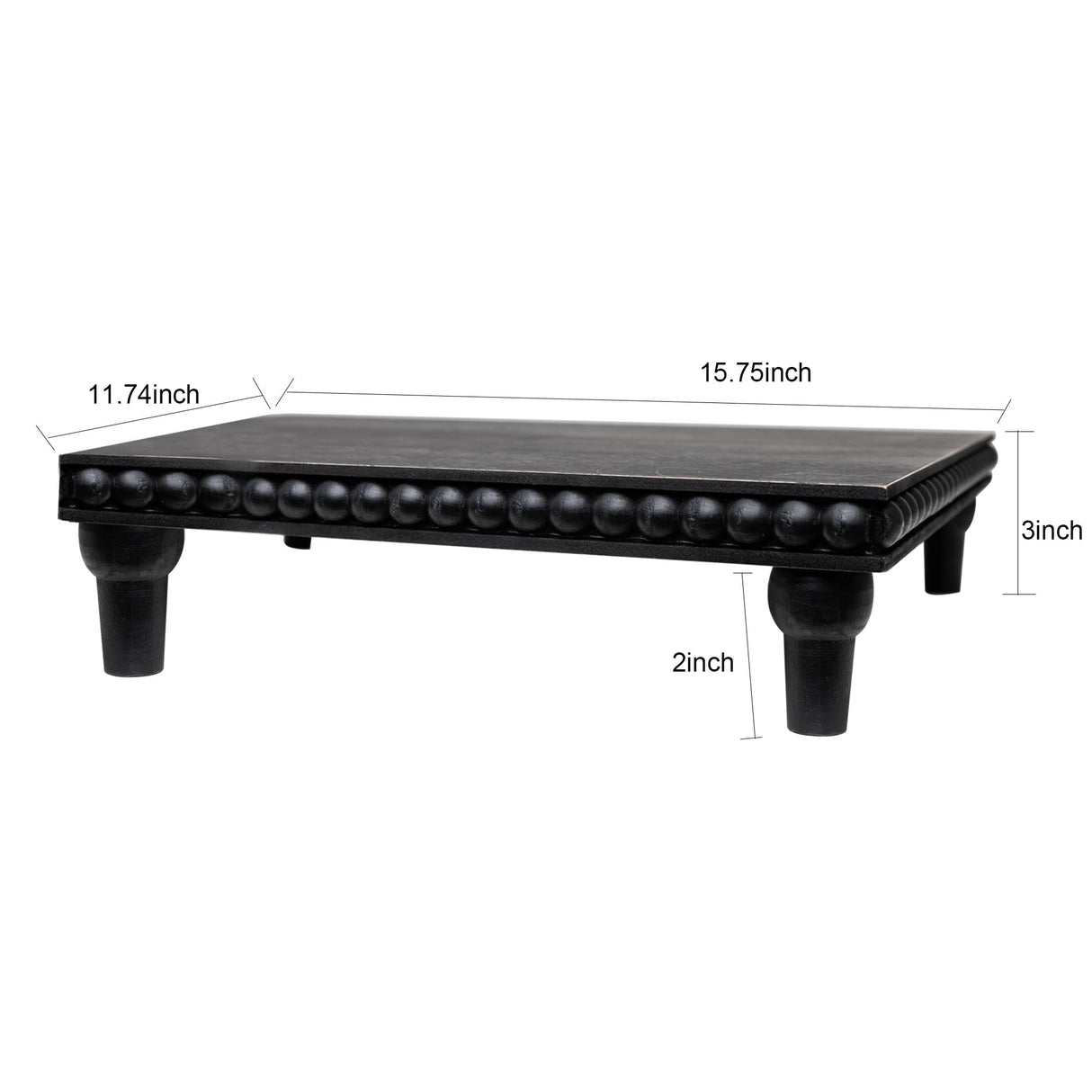 GENMOUS Farmhouse Black Dispaly Risers Pedestal Stand For Bathroom Decor , Rustic Large Tiered Tray Decor Pedestal Stand For Coffee Bar Display, Kitchen Counter Island Decor, Sink Decor, Plant Holder GENMOUS & CO.