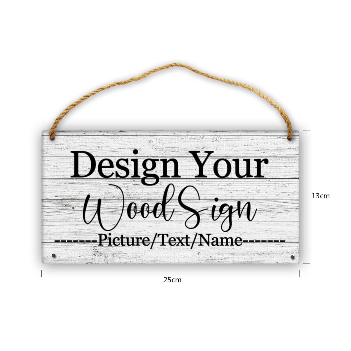 Custom Personalized Board Hanging Wood Sign, Design Your Welcome Sign, Customizable Wall Plaque, House Wood Sign for Garden Yard Home Farmhouse 9.8x5.1 inch sophiehome