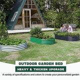 Land Guard 2Pcs Galvanized Raised Garden Bed Kit, Galvanized Planter Oval Large Metal Raised Garden Boxes Outdoor for Vegetables… Land Guard