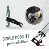 CROWN SHADES 10x10 Pop Up Canopy Tent Instant Commercial 1-Person Setup Patended Centerlock with 400D Silver Coated Fabric, 4 Sidewalls, 4" Wheels, 4 Upgraded Weights, Sto'N Go Bag, White CROWN SHADES