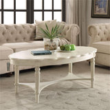 Acme Fordon Oval Coffee Table in Antique White Acme