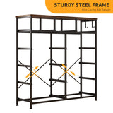 LIVEHOM Dresser for Bedroom with 11 Drawer, Dressers & Chests of Drawers with Side Pockets, Hooks, Fabric Storage Drawer, Steel Frame, Wood Top, Organizer Unit and Pull Handle for Closet. LIVEHOM