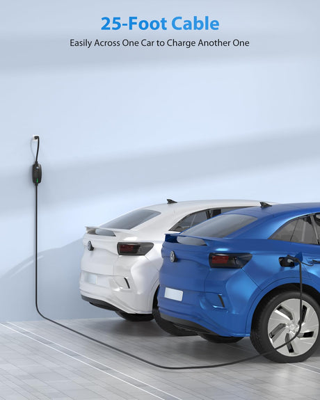 EVDANCE EV Charger Level 1/2 6-16A Adjustable, EV Chargers for Home with 25 FT J1772 EV Charging Cable, Electric Vehicle Charging Stations with NEMA 6-20 & 5-15 Plug, 110V-240V IP66 Waterproof EVDANCE