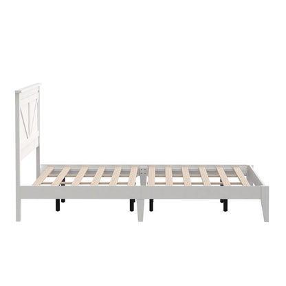 Glenwillow Home Farmhouse Solid Wood Platform Bed in King - Gloss White