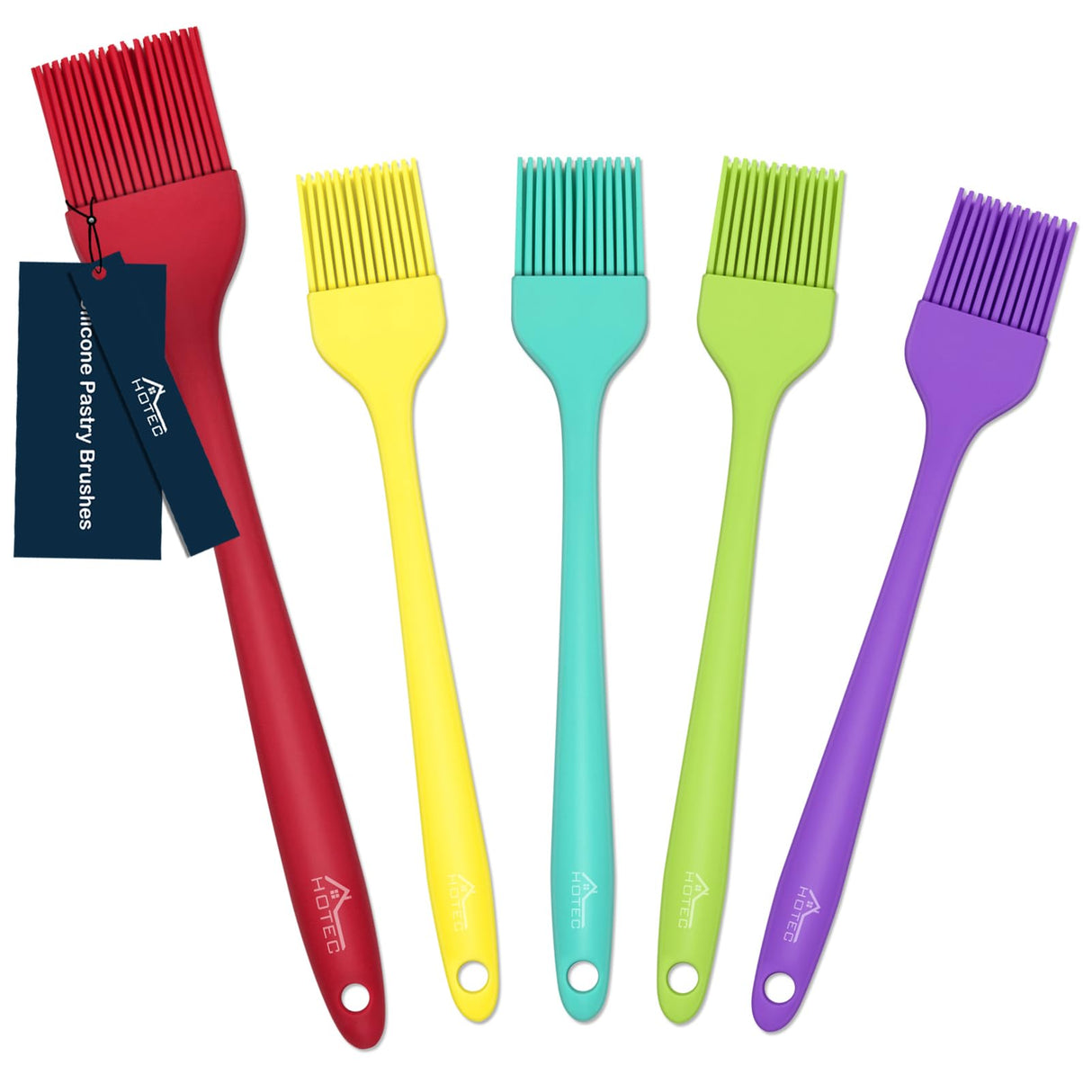 HOTEC Silicone Heat Resistant Marinading Meat Grill Basting Pastry Brush for Oil Butter Sauce Sausages Desserts Turkey Baster Grill Barbecue, Multicolor HOTEC