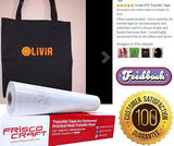 Frisco Craft Heat Transfer Vinyl Transfer Tape - Clear Iron-On Tape for Printable, Patterned HTV & Adhesive for Large & Small Projects, Heat Press, Reusable up to 5 Times, High Tack (12" x 50 ft) Frisco Craft