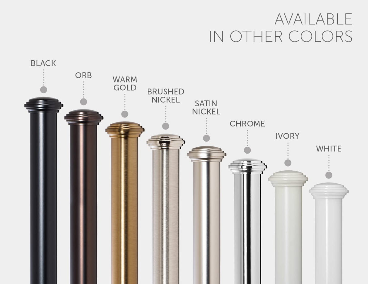 Ivilon Window Curtain Rod Decorative End Cap Design, 1 Inch Rod, 28 to 48 Inch. Warm Gold Ivilon