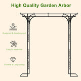 OUSHENG 7FT Garden Arch Arbor with Ground Stakes, Steel Frame Stand Trellis for Climbing Plants, Outdoor Archway Gate for Wedding Ceremony Decoration Party Vines Lawn Courtyard Patio Backyard OUSHENG
