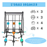 Mythinglogic Garage Bike Storage Rack, Freestanding Organizer for Adult or Kids Bike, 3 Bicycle Holder for Indoor and Outdoor Use Mythinglogic