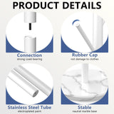 Heavy Duty Coat Rack with Natural Marble Base, Freestanding Metal Coat Stand with 8 Hooks, Modern Stable Coat Hanger Tree for Bags, Jacket, Clothes, and Hats, White Metal Durmmur