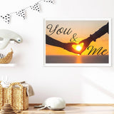 Love Diamond DIY Painting Kits, Sunset Diamond Art Craft for Adults Full Round Drill, Heart Pictures Painting with Round Diamonds,You and Me Diamond Paint kits for Home Wall Decor Gift(16inx12in) HSENJT