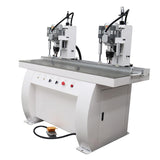 INTSUPERMAI Double Station Pneumatic Hinge Boring Insertion Machine Hinge Boring Drill Press Machine Punching Woodworking Drilling Tool Woodworking Pneumatic Hinge Drilling Machine 110V 48-6 INTSUPERMAI