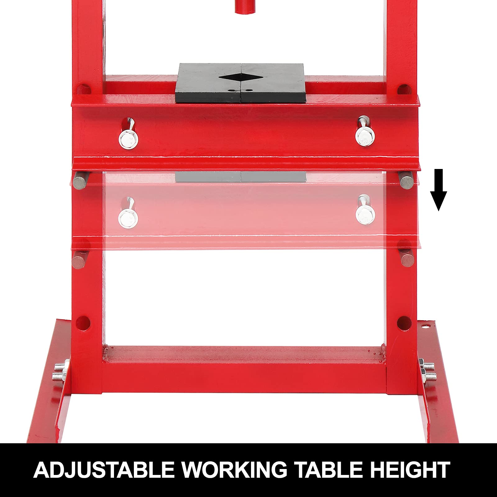 TUFFIOM 6-Ton Hydraulic Shop Press with Press Plates, H-Frame Garage Benchtop Press, Adjustable Working Table Height, 18.9”L x 15.75”W x 36.8”H - WoodArtSupply