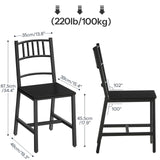 HOOBRO Kitchen Chairs Set of 2, Wooden Dining Room Chairs with Metal Frame, Dining Chairs with Back, Easy to Assemble, Farmhouse Dining Chairs for Kitchen, Living Room, Black BB39CD01 HOOBRO