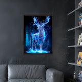 Ohhvvow Glowing Elk Diamond Painting Kits for Adults, 12x16 Inch 5D DIY Full Round Drill Diamond Art Dots for Home Wall Decor, Gift for DIY Craft Lovers & Beginners Ohhvvow