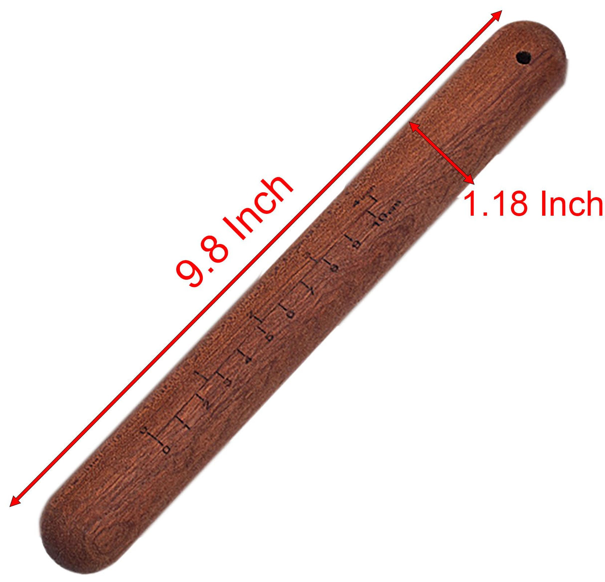 Wooden Rolling Pin, 9.8 Inch Rolling Pin with Size Scale for Kneading Dough of Baking Bread, Pizza, Cookie, Cake and Noodles (1, 25 cm) YIKANGHENG