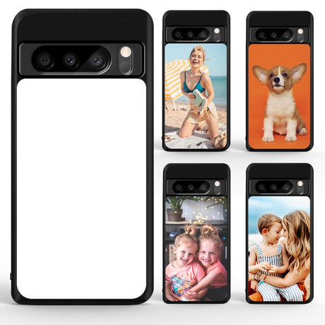 Sublimation Blank Case for Google Pixel 8 Pro,5 PCS Sublimation Cases with Printable DIY Customize Aluminum + Soft Rubber TPU Anti-Slip Slim Shockproof Protective Phone Cover for Google Pixel 8 Pro FOQENCCI